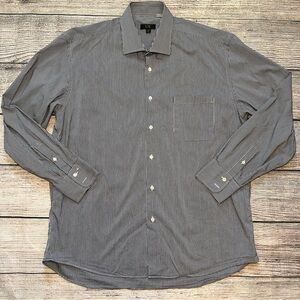 Italian VIV Black‎ & White Checkered Button Down Shirts Mens XL 18-45 / 34-35